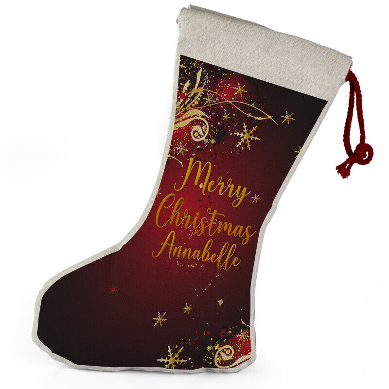 Personalised Any Name Christmas Stocking Tree Decoration Gift Present 1