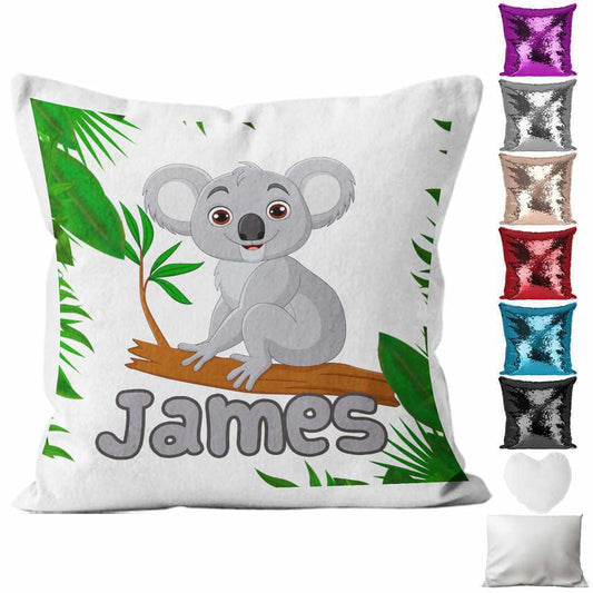 Personalised Cushion Koala Sequin Cushion Pillow Printed Birthday Gift 19