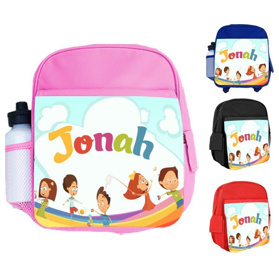 Personalised Kids Backpack Any Name Generic Design Boys Girls kid School Bag 62