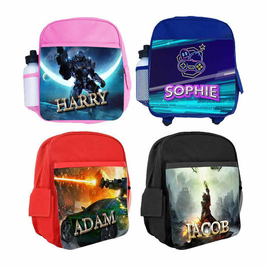 Personalised Kids Backpack Any Name Gaming Boys Girls Children School Bag 5