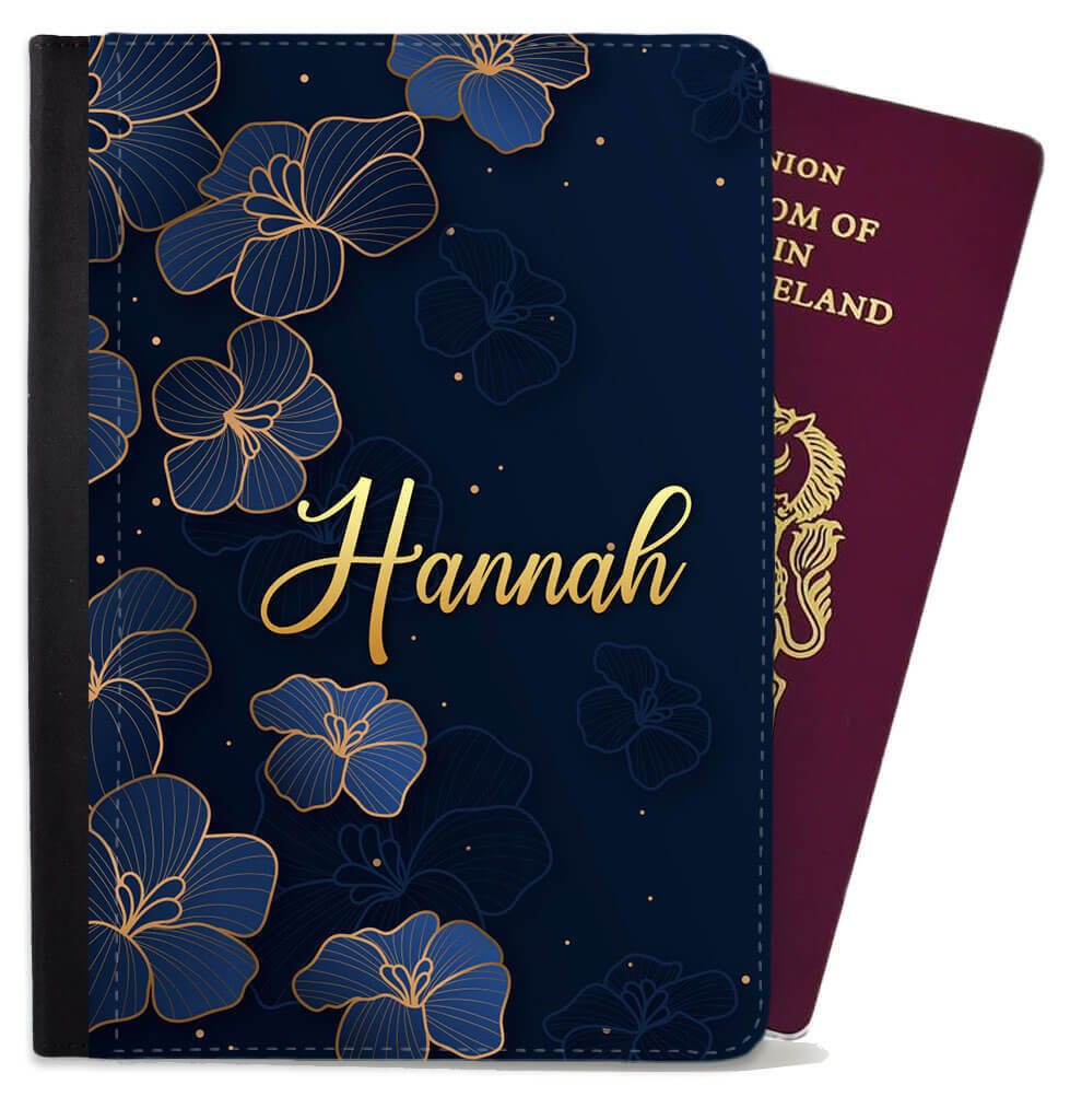 Personalised Floral Children Passport Cover Holder Any Name Holiday Accessory 17