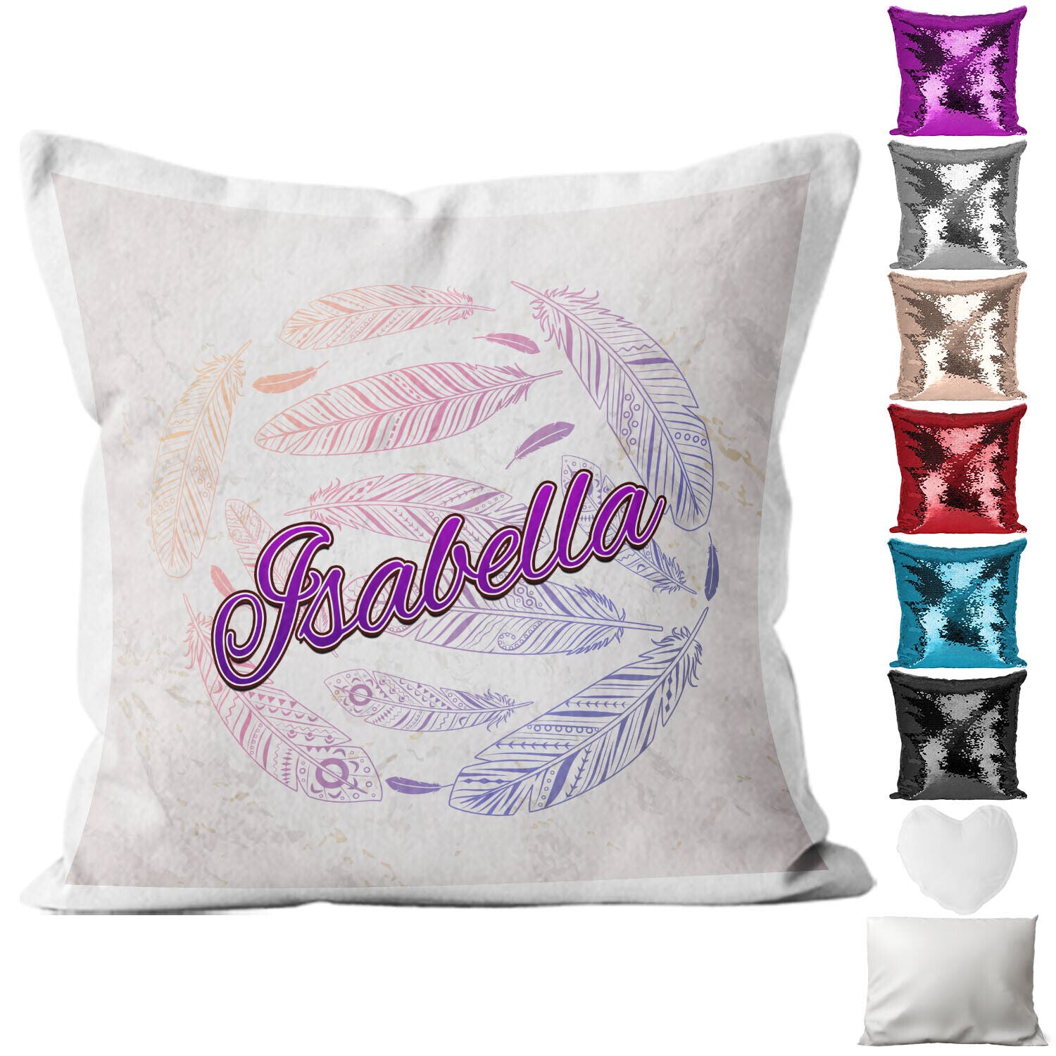 Personalised Cushion Floral Sequin Cushion Pillow Printed Birthday Gift 3