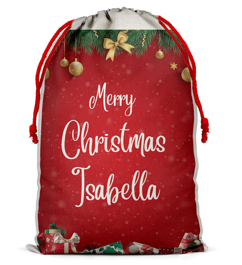Personalised Christmas Sack Santa Bag Xmas Boy Girl Gift Stocking Bag 11