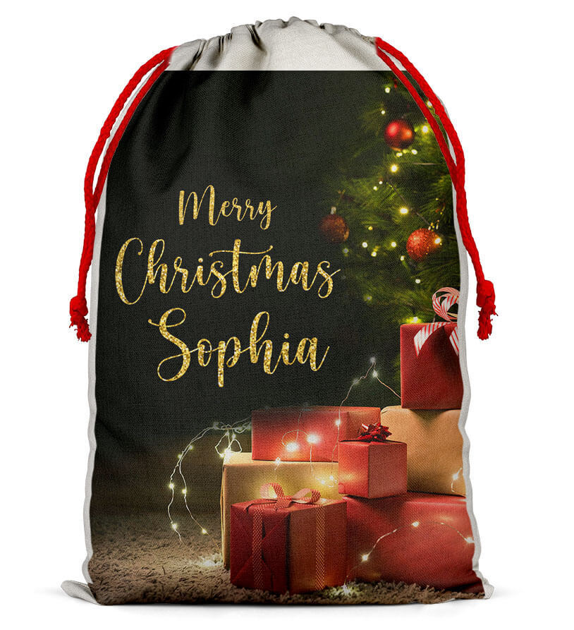 Personalised Christmas Sack Santa Bag Xmas Boy Girl Gift Stocking Bag 7