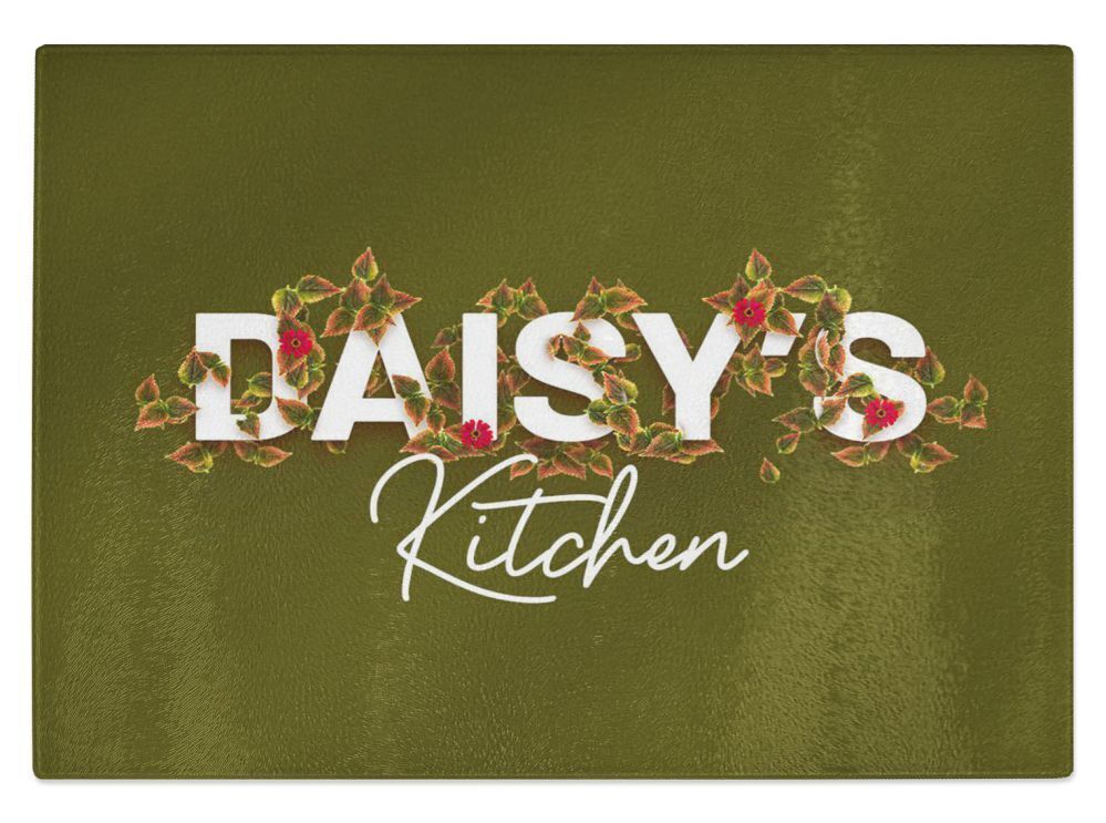 Personalised Any Name Kitchen Glass Chopping Board Item Gift 9