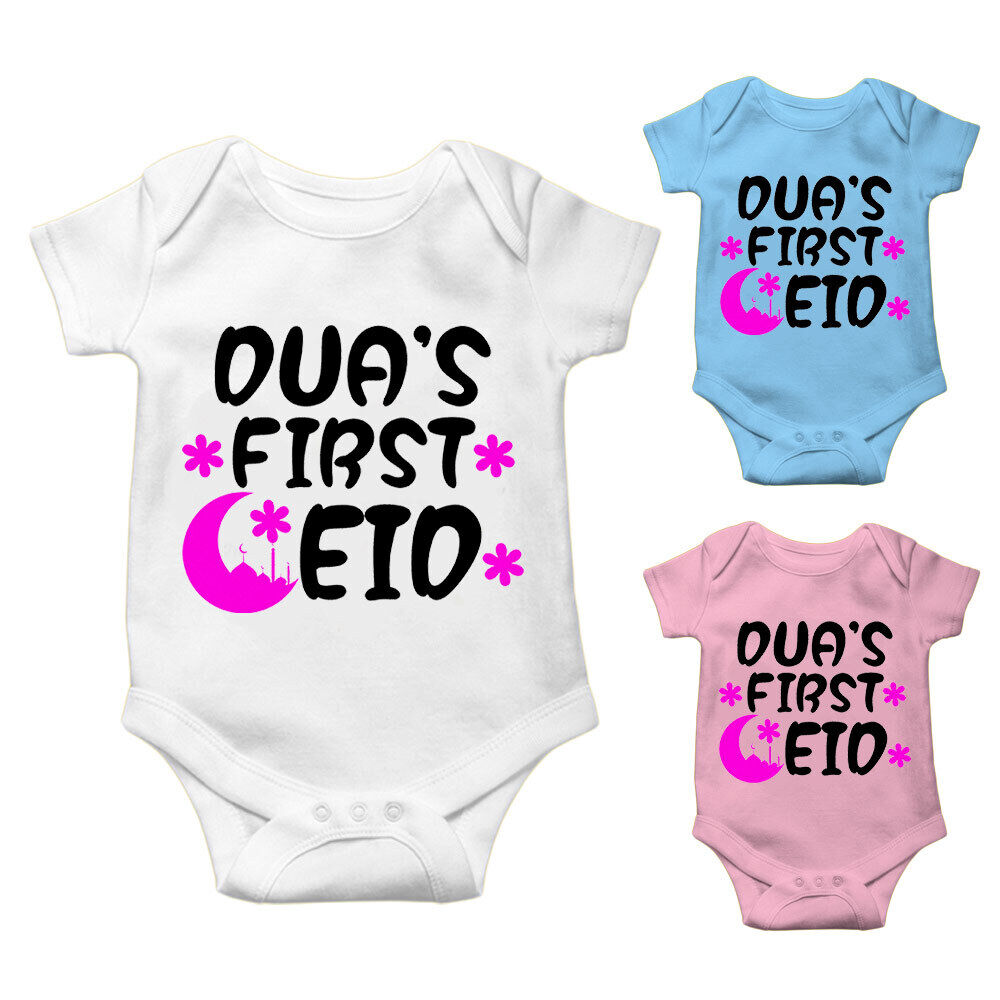 Personalised Eid Baby Vest Baby grow Little baby body suit 3