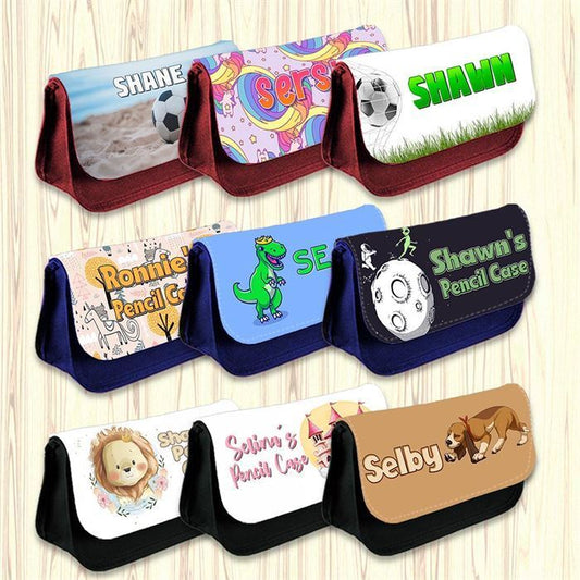 Personalised Pencil Case Generic Girls Boys Stationary Kids School Bag 43