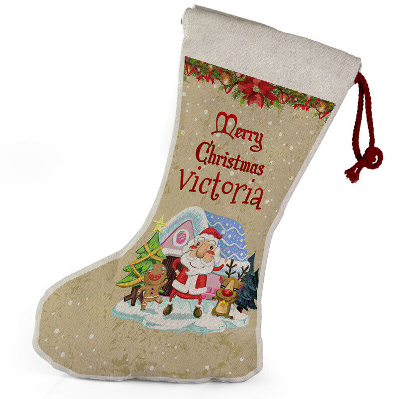 Personalised Any Name Christmas Stocking Tree Decoration Gift Present 4