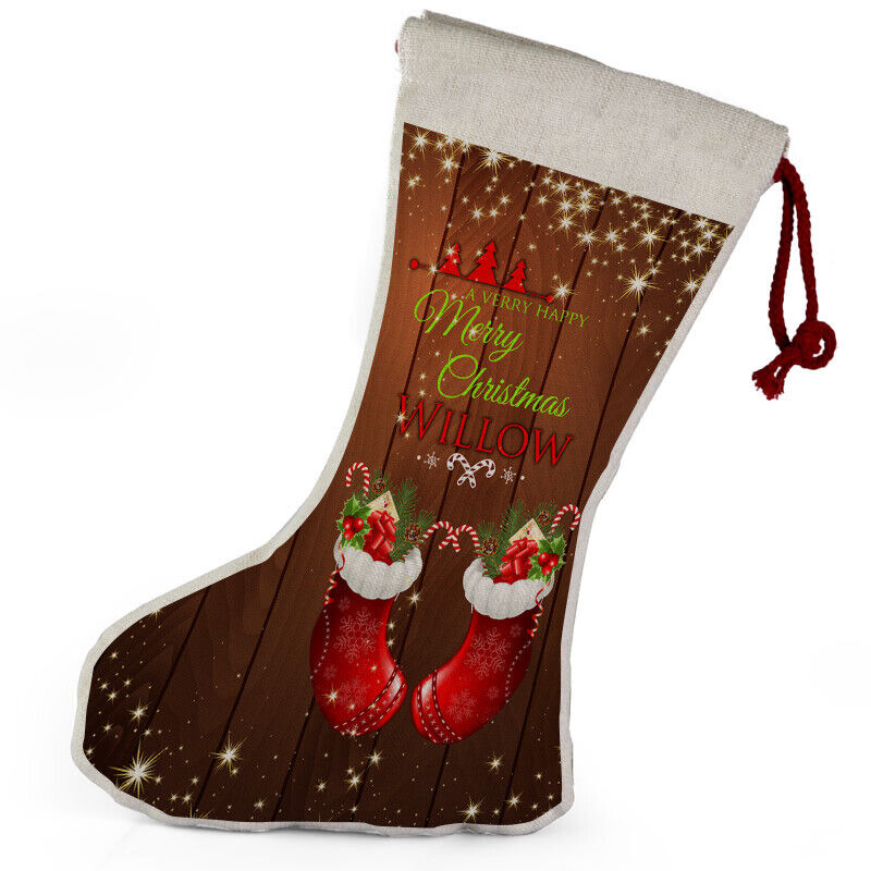 Personalised Any Name Christmas Stocking Tree Decoration Gift Present 3