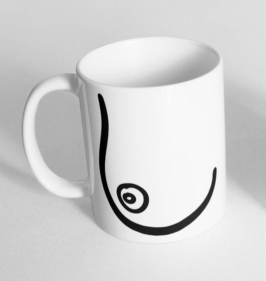 Boob Breast Design Printed Cup Ceramic Novelty Mug Funny Gift Coffee Tea