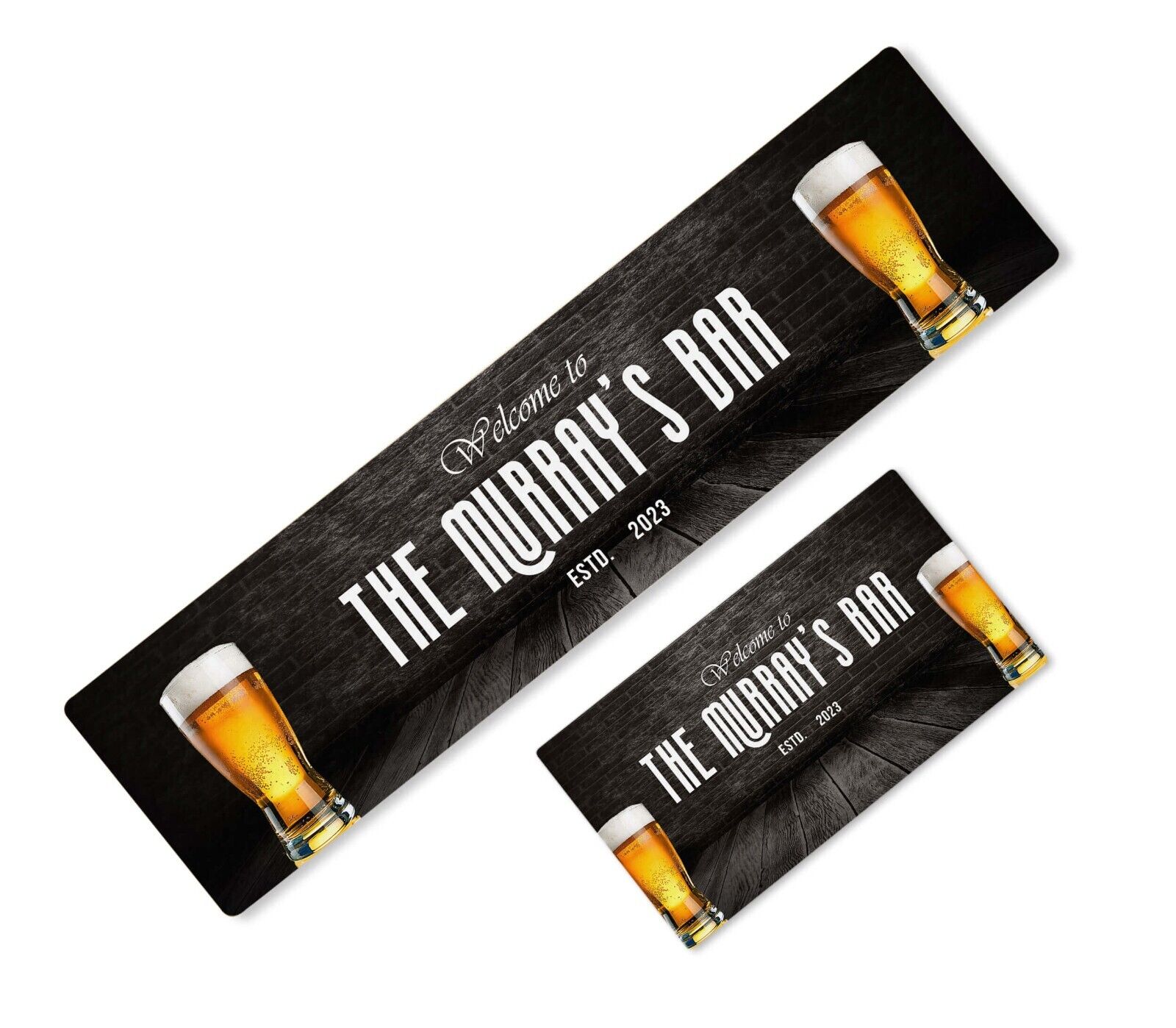 Personalised Any Text Beer Mat Label Bar Runner Ideal Home Pub Cafe Occasion 3