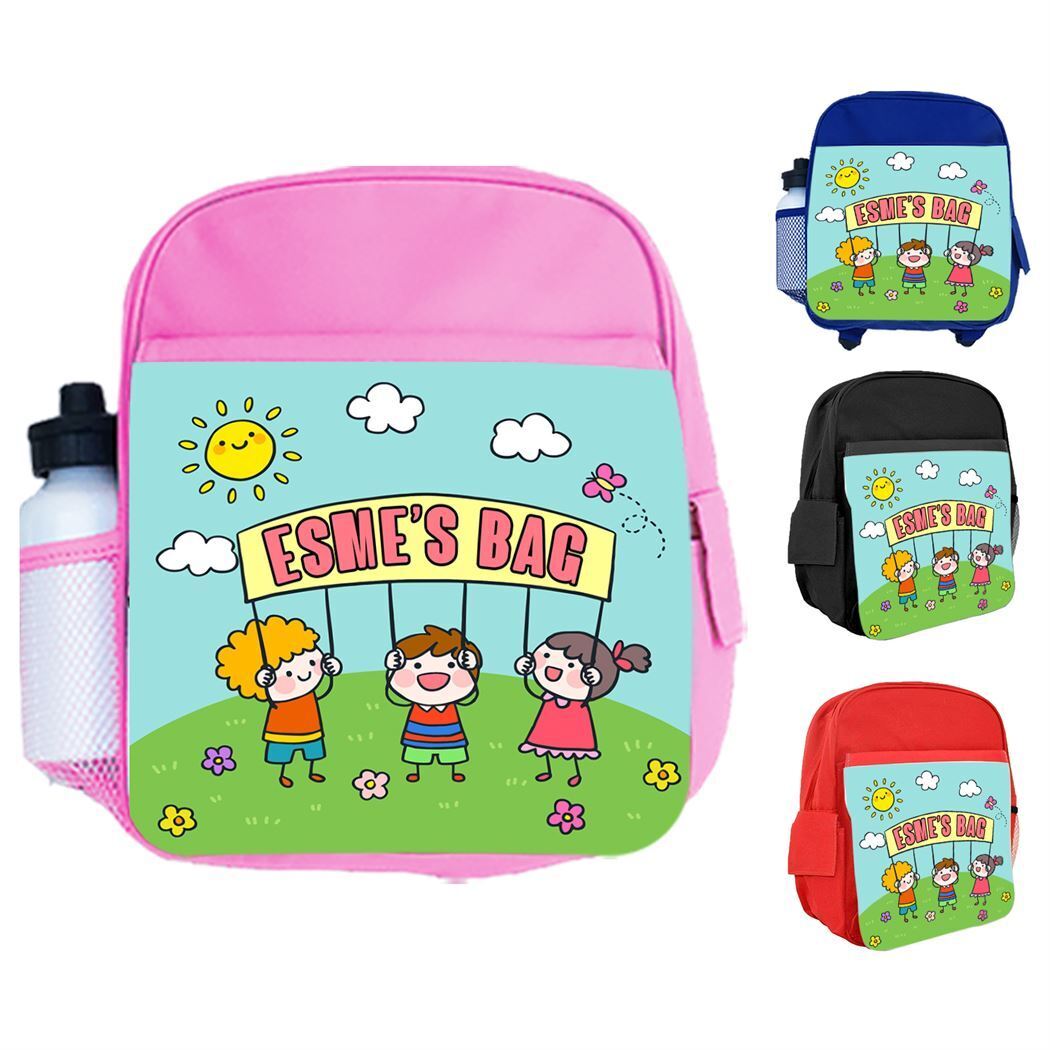 Personalised Kids Backpack Any Name Generic Design Boys Girls kid School Bag 51