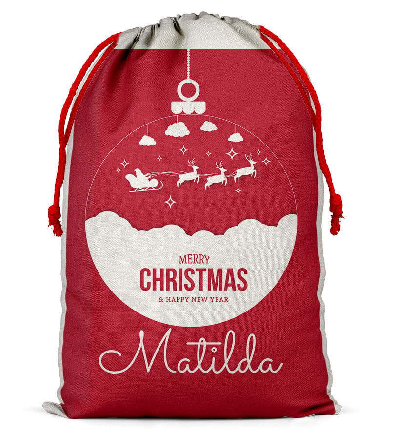 Personalised Christmas Sack Santa Bag Xmas Boy Girl Gift Stocking Bag 12