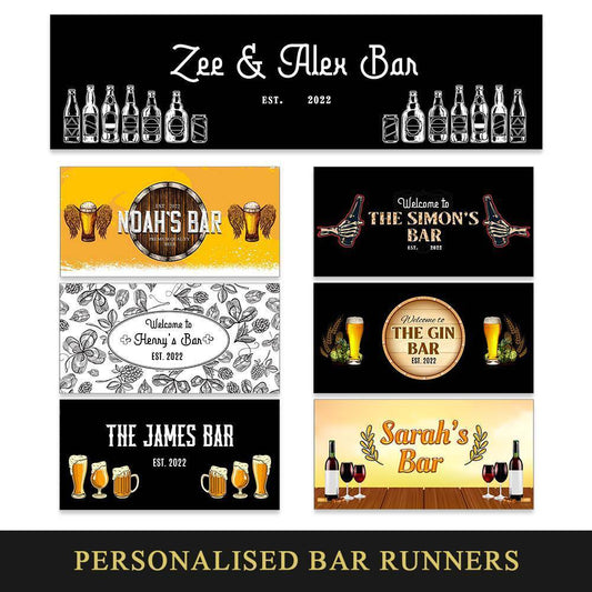 Personalised Any Text Beer Mat Label Bar Runner Ideal Home Pub Cafe Occasion 31