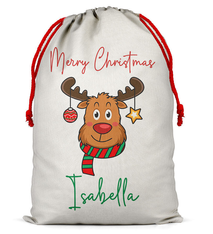 Personalised Christmas Sack Santa Bag Xmas Boy Girl Gift Stocking Bag 12