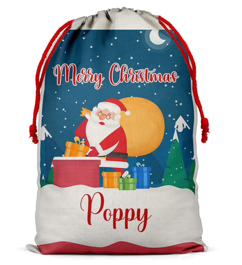 Personalised Christmas Sack Santa Bag Xmas Boy Girl Gift Stocking Bag 12