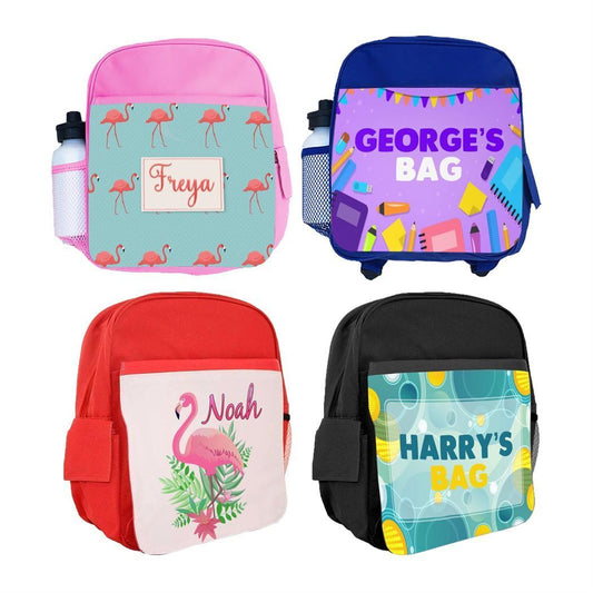 Personalised Kids Backpack Any Name Generic Design Boys Girls kid School Bag 43