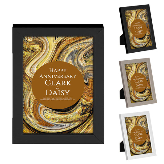 Personalised Anniversary Wooden Frames Any Image Name Wedding Gift Mr and Mrs 5