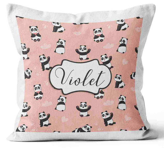 Personalised Any Name Panda Design Cushion Printed Birthday Gift 311
