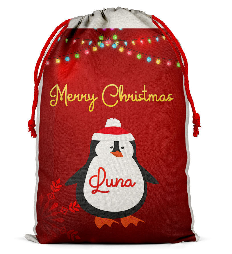 Personalised Christmas Sack Santa Bag Xmas Boy Girl Gift Stocking Bag 10