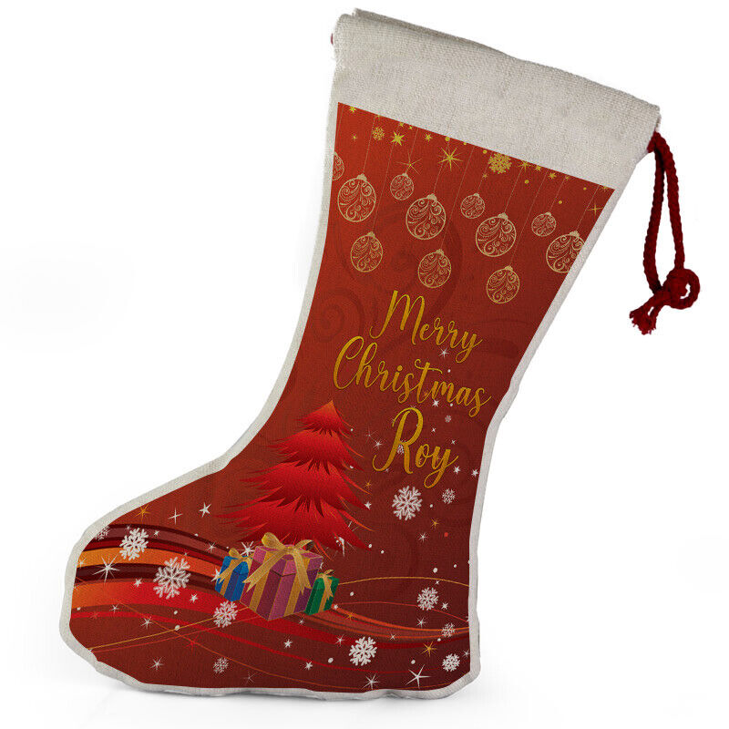 Personalised Any Name Christmas Stocking Tree Decoration Gift Present 1