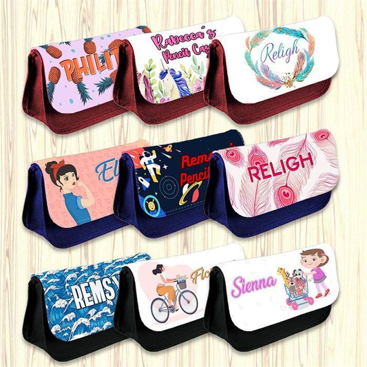 Personalised Pencil Case Generic Girls Boys Stationary Kids School Bag 41