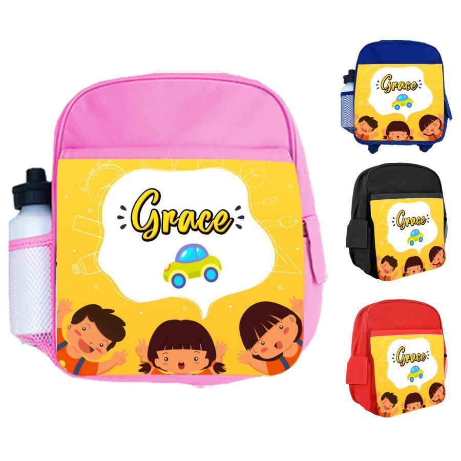 Personalised Kids Backpack Any Name Generic Design Boys Girls kid School Bag 62