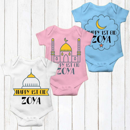 Personalised Eid Baby Vest Baby grow Little baby body suit 15