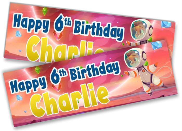 Personalised Birthday Banners Space Design Children Kids Party Decoration 2