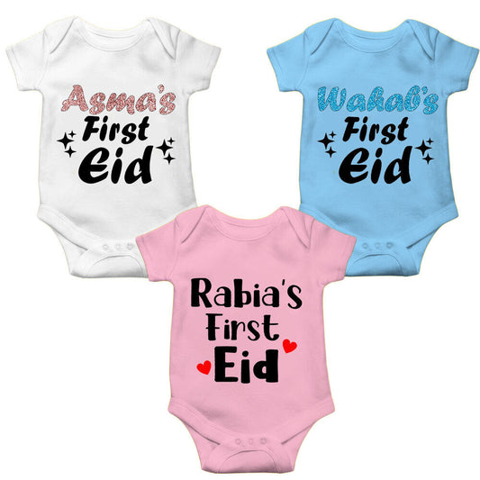 Personalised Eid Baby Vest Baby grow Little baby body suit 10