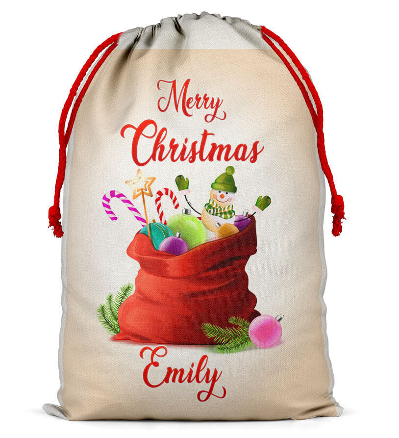 Personalised Christmas Sack Santa Bag Xmas Boy Girl Gift Stocking Bag 11