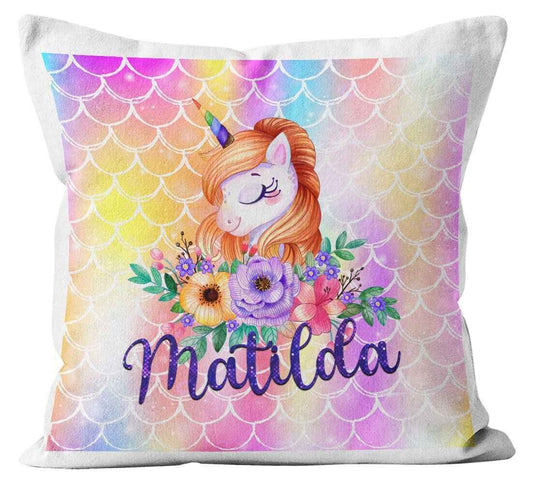 Personalised Any Name Unicorn Design Cushion Printed Birthday Gift 157