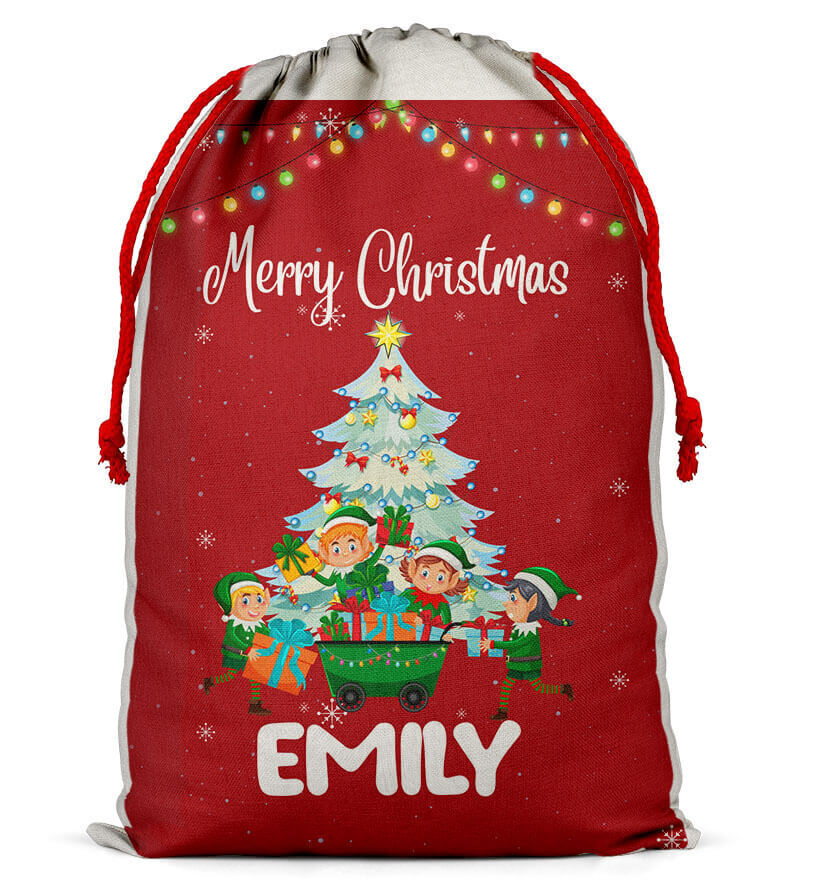 Personalised Christmas Sack Santa Bag Xmas Boy Girl Gift Stocking Bag 13