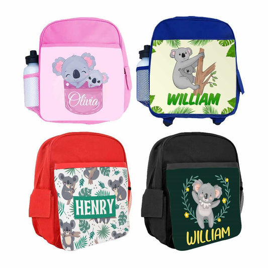 Personalised Kids Backpack Any Name Koala Design Boys Girls kids School Bag 13