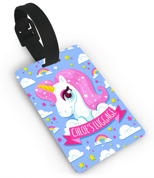 Personalised Unicorn Design Luggage Tag Any Name Printed Tag Kids Childrens 2
