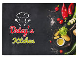 Personalised Any Name Kitchen Glass Chopping Board Item Gift 18