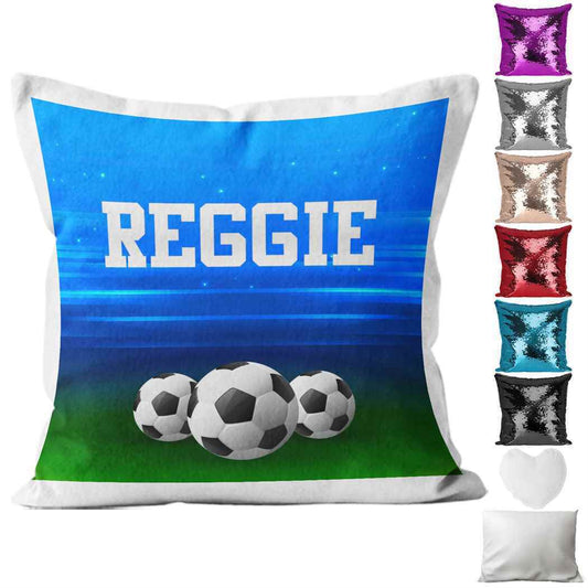 Personalised Cushion Football Sequin Cushion Pillow Printed Birthday Gift 15
