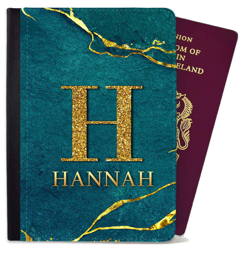 Personalised Marble Children Passport Cover Holder Any Name Holiday 14