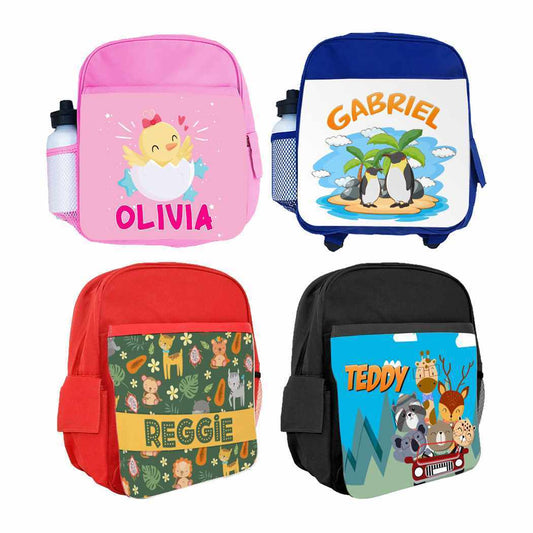 Personalised Kids Backpack Any Name Generic Design Boys Girls kid School Bag 23