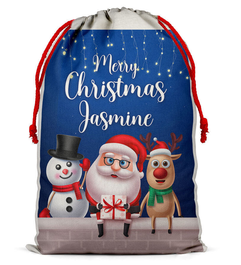 Personalised Christmas Sack Santa Bag Xmas Boy Girl Gift Stocking Bag 9