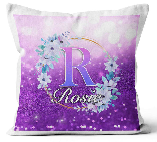 Personalised Any Name Floral Design Cushion Printed Birthday Gift 48
