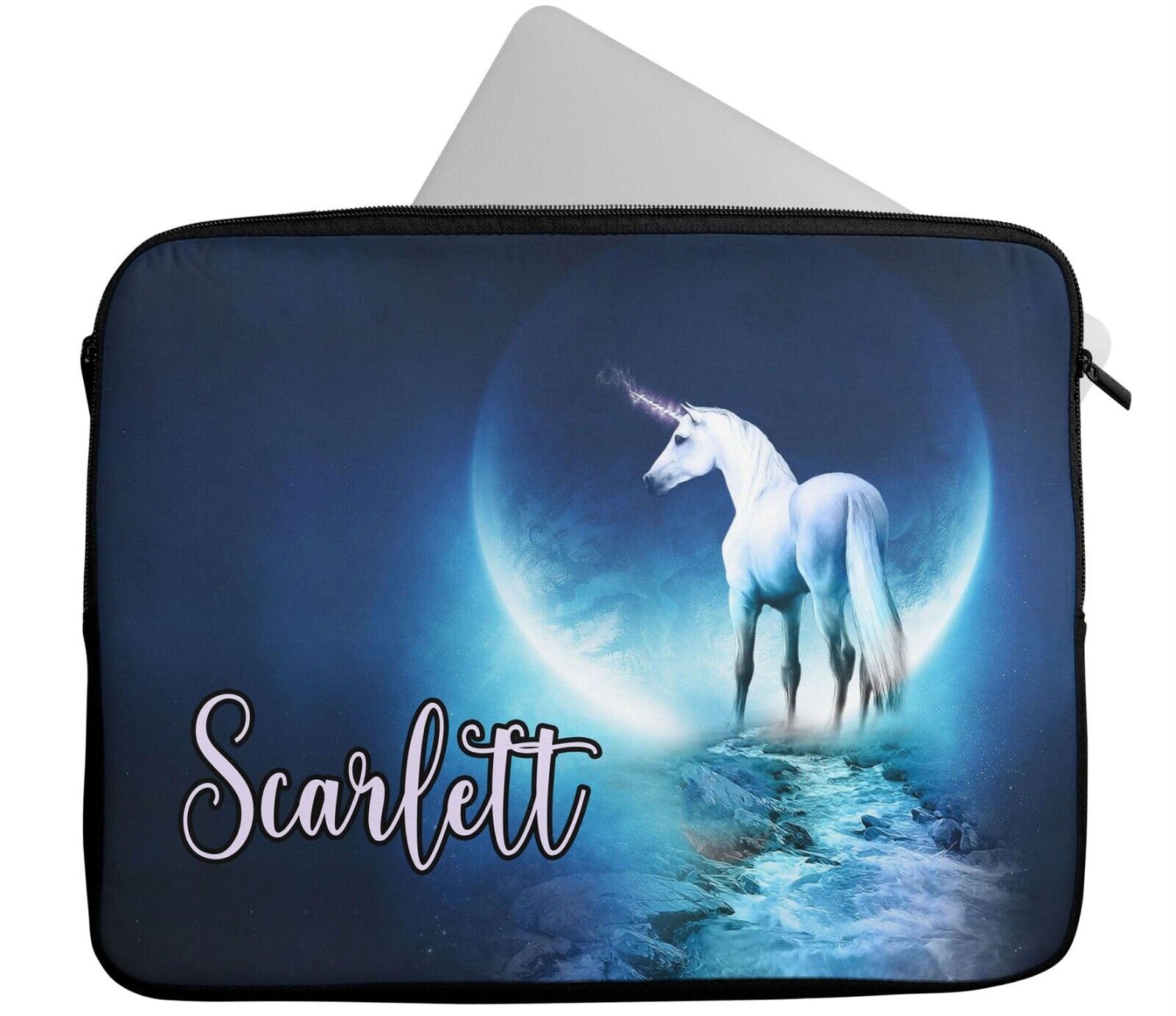Personalised Any Name Unicorn Design Laptop Case Sleeve Tablet Bag 50