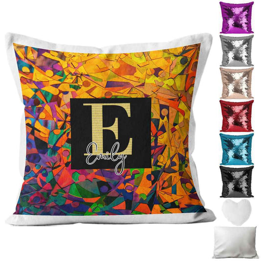 Personalised Cushion Abstract Sequin Cushion Pillow Printed Birthday Gift 30