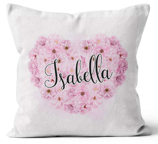 Personalised Any Name Floral Design Cushion Printed Birthday Gift 770