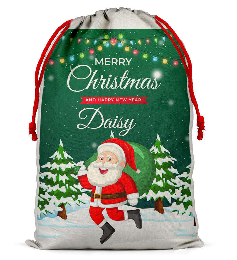 Personalised Christmas Sack Santa Bag Xmas Boy Girl Gift Stocking Bag 6