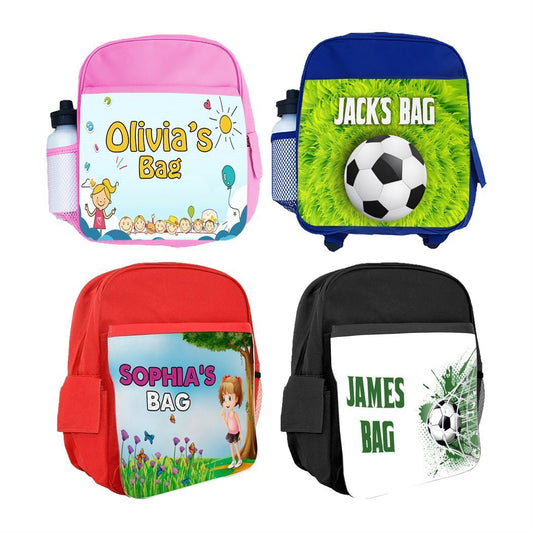 Personalised Kids Backpack Any Name Generic Design Boys Girls kid School Bag 56