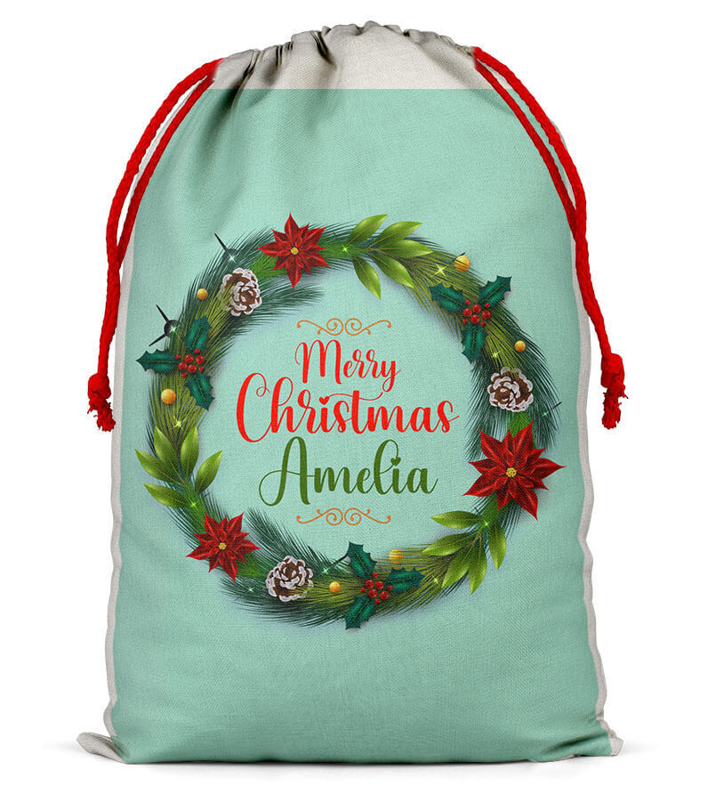 Personalised Christmas Sack Santa Bag Xmas Boy Girl Gift Stocking Bag 14
