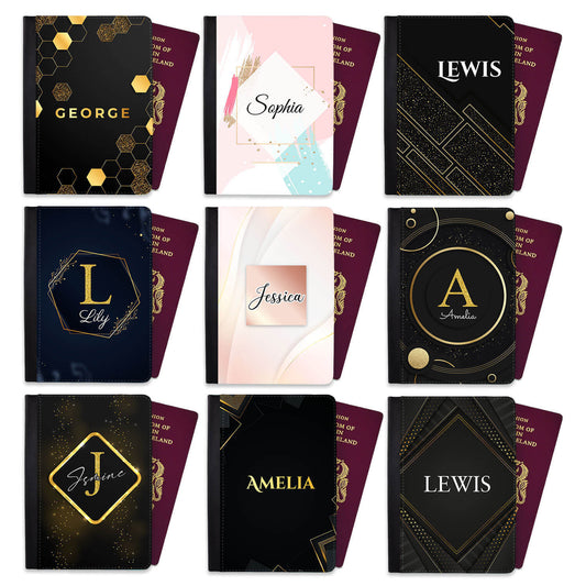 Personalised Abstract Kids Passport Cover Holder Any Name Holiday Accessory 3