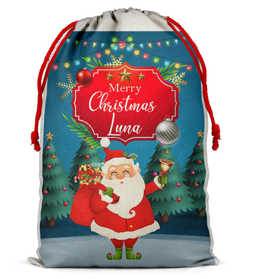 Personalised Christmas Sack Santa Bag Xmas Boy Girl Gift Stocking Bag 9