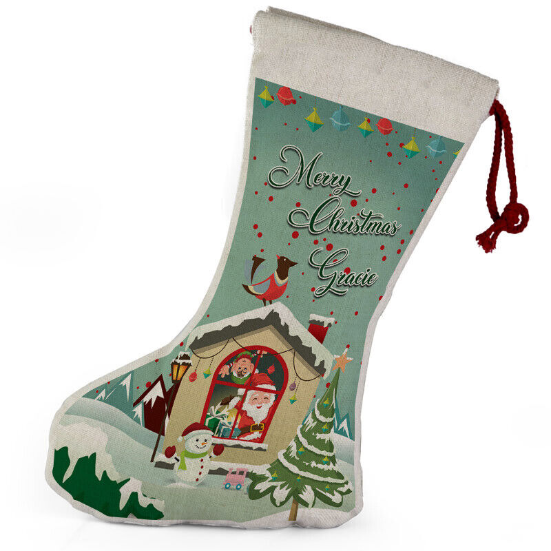 Personalised Any Name Christmas Stocking Tree Decoration Gift Present 1
